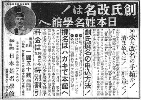 創始改名|「創氏改名」に込められていた意図とは